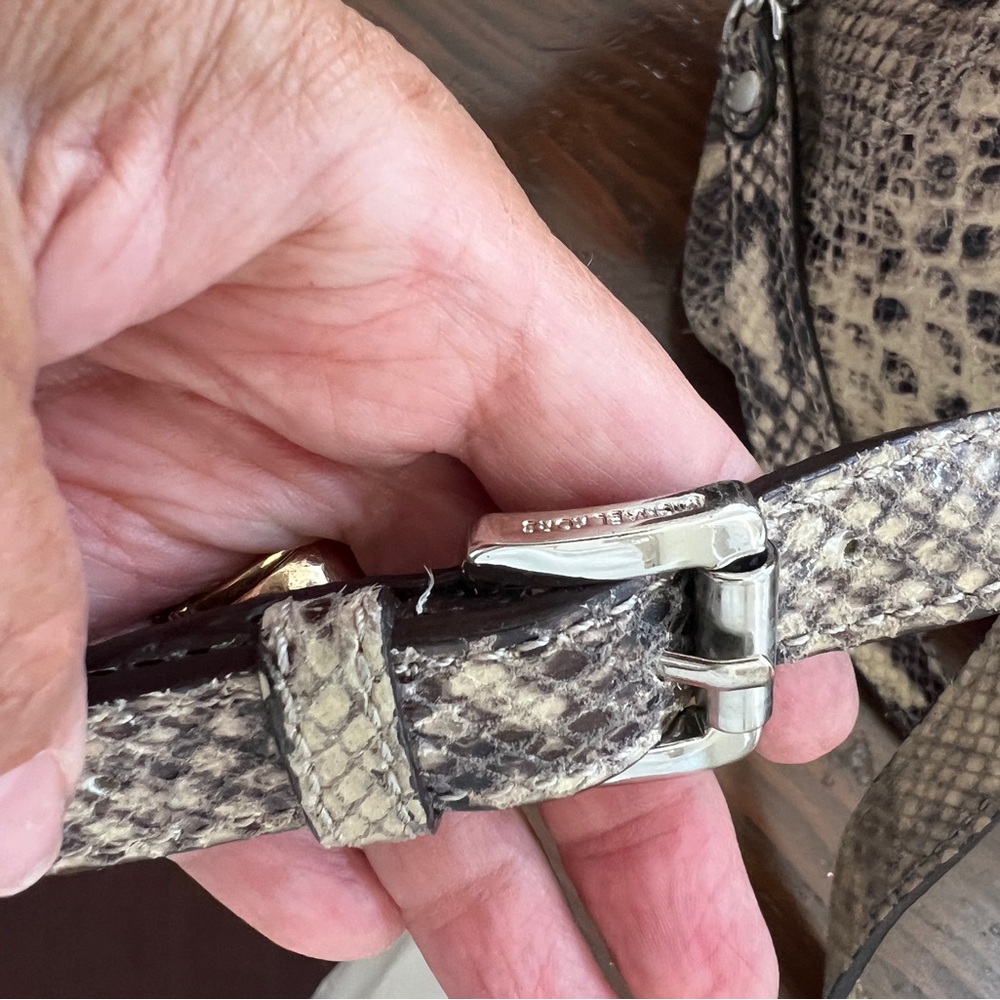 Michael Kors Nolita Large Python Embossed Silver … - image 7